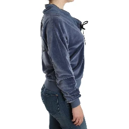 Blue velvet cotton sweater