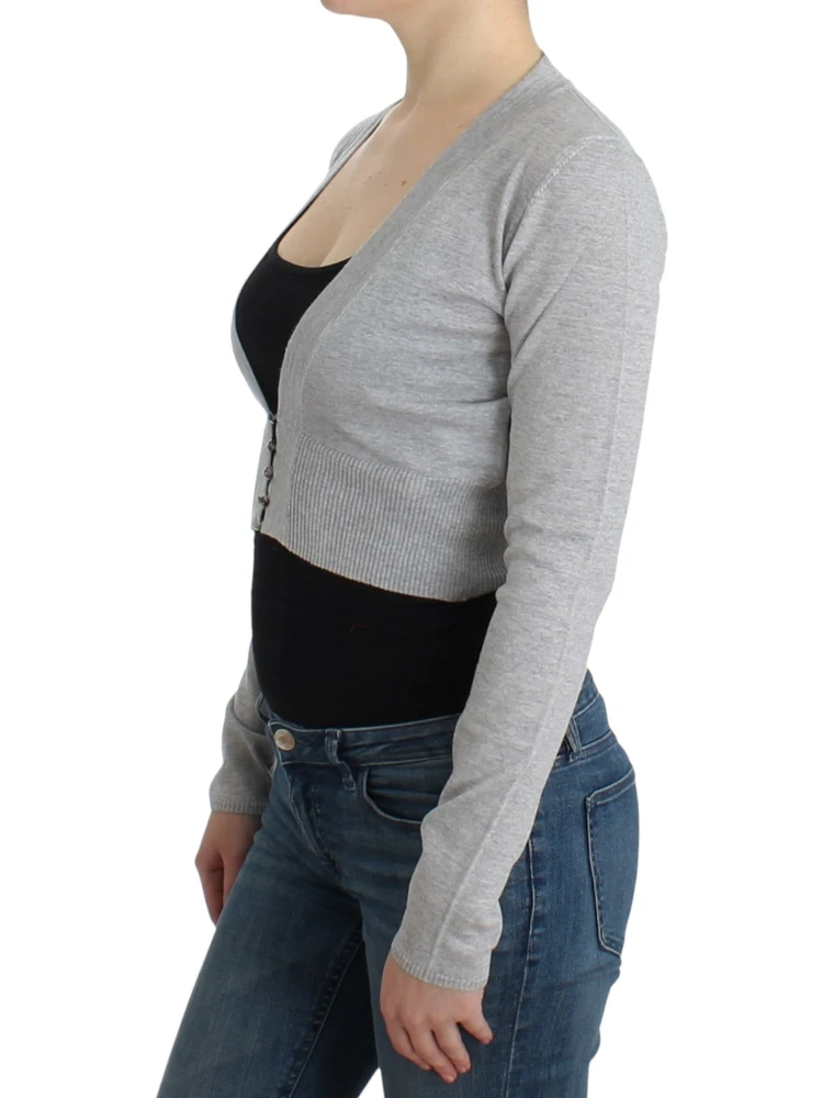 Gray cropped wool cardigan alternative