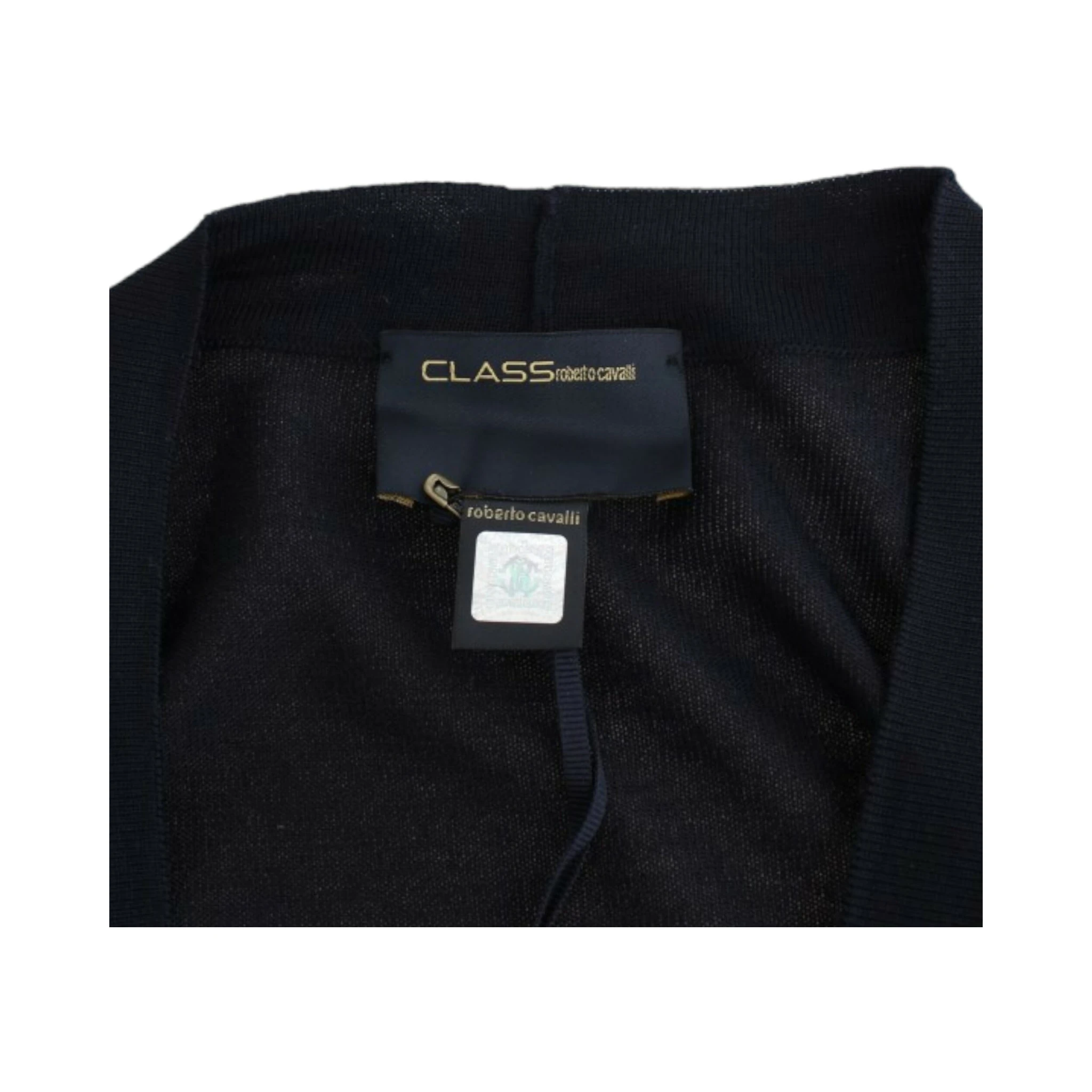 Black cropped wool cardigan