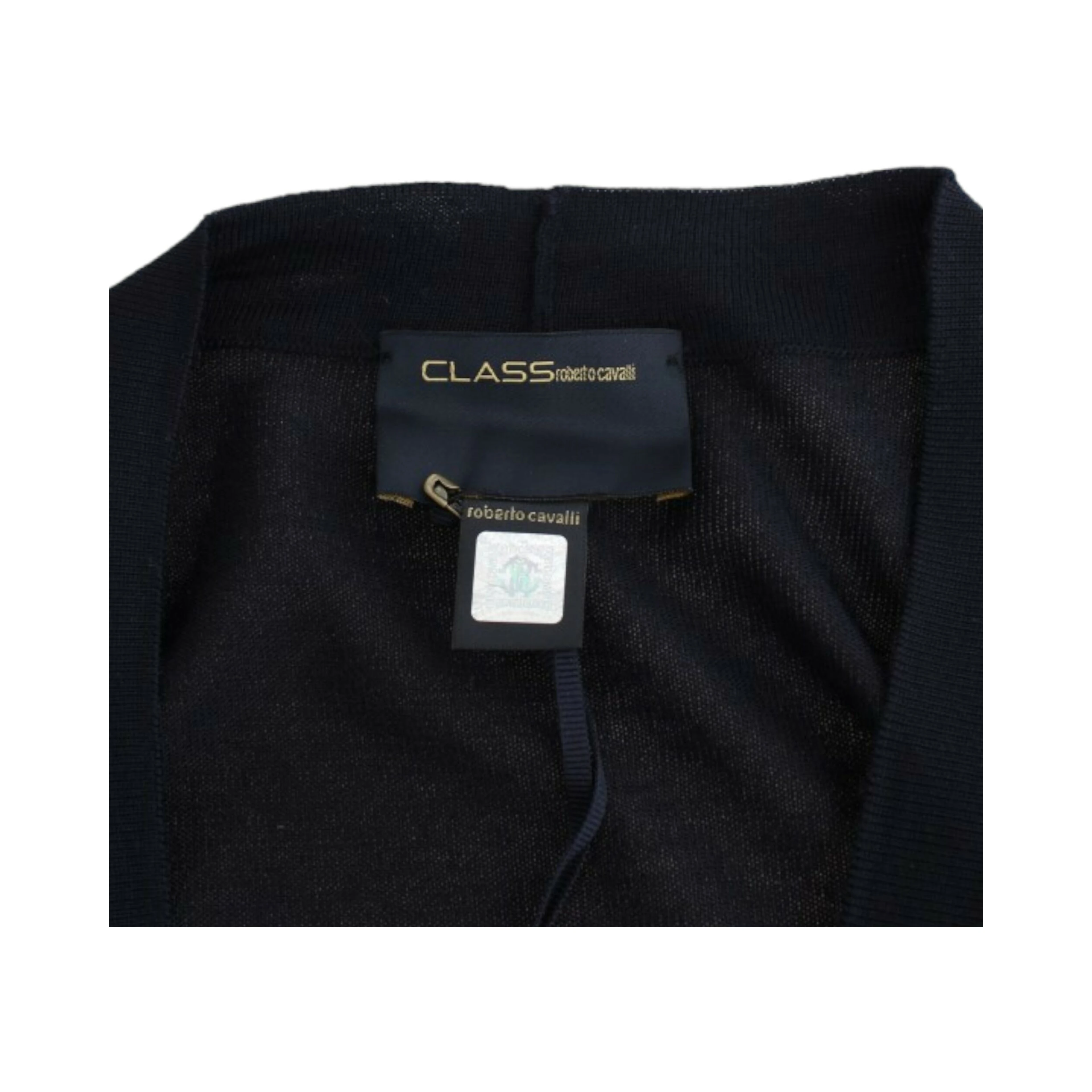 Black cropped wool cardigan