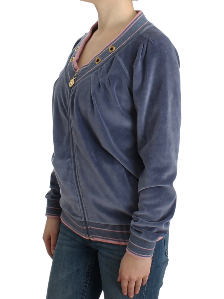 Blue velvet zipup sweater alternative