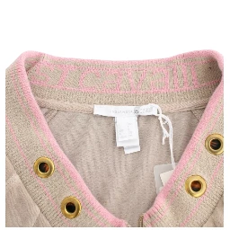 Beige velvet zipup sweater