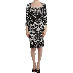 Black Printed Sheath Dress
