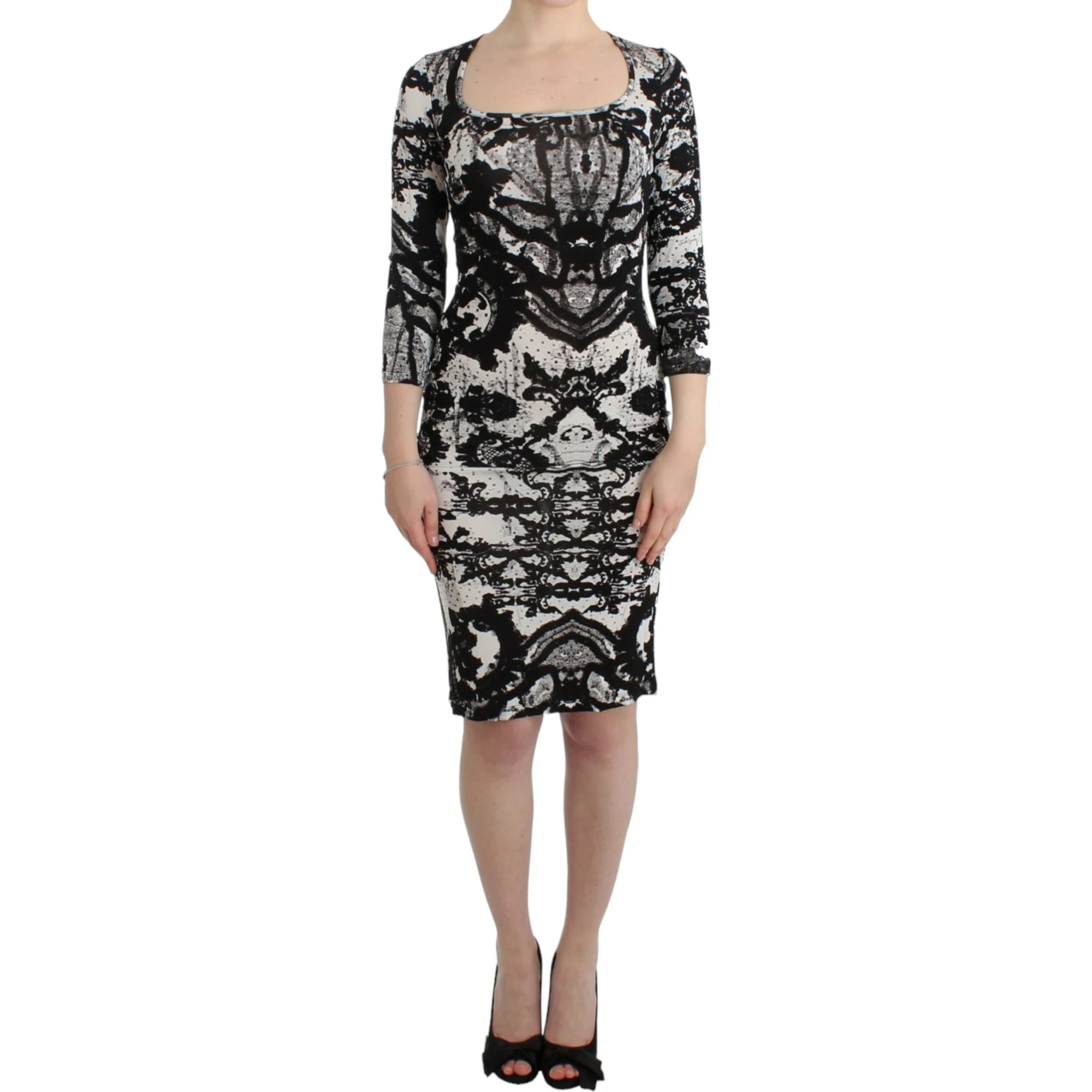 Black Printed Sheath Dress