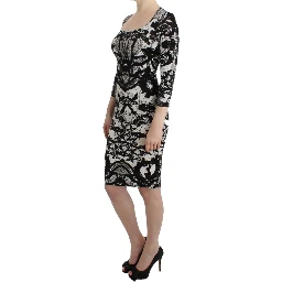 Black Printed Sheath Dress