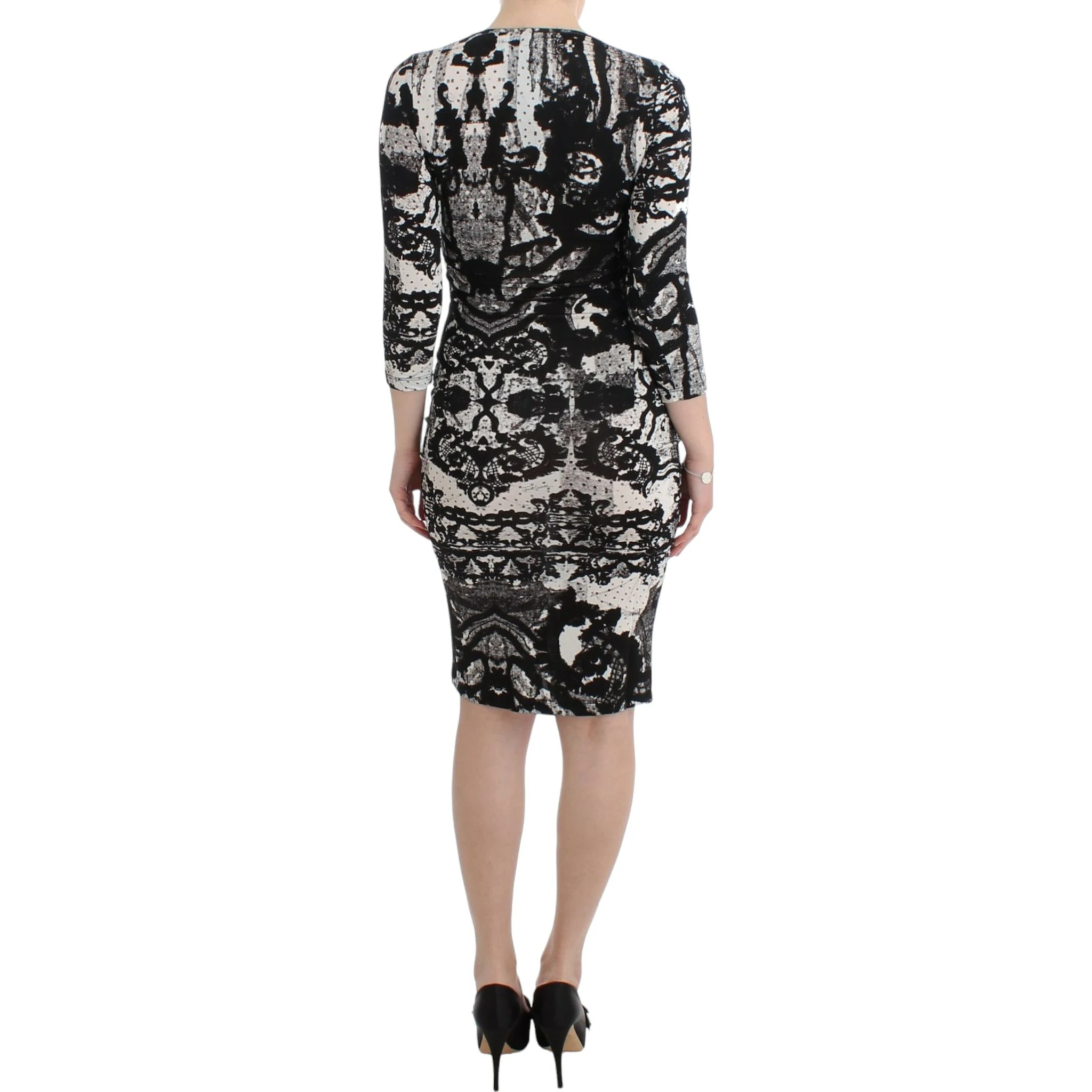 Black Printed Sheath Dress