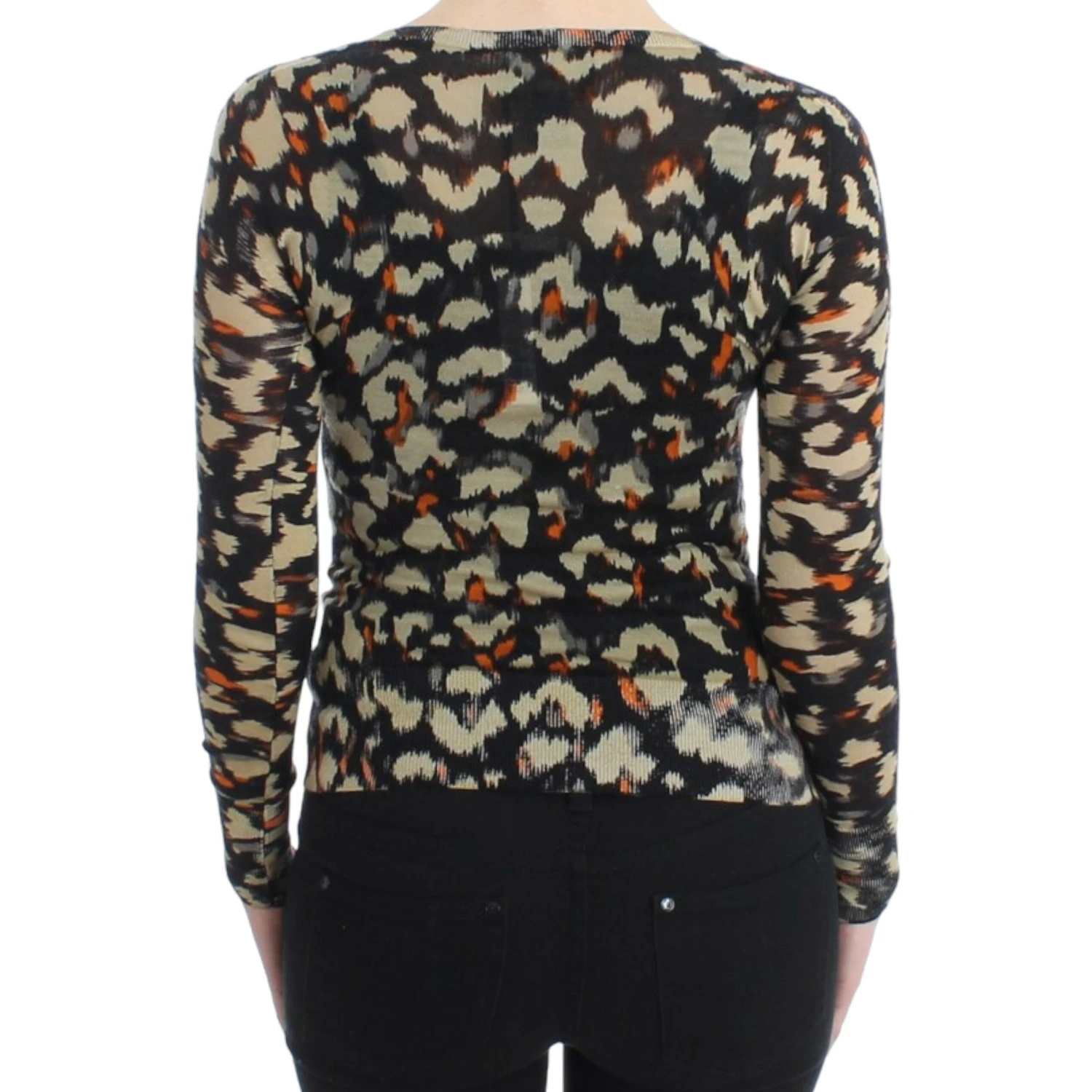 Multicolor v-neck wool jumper