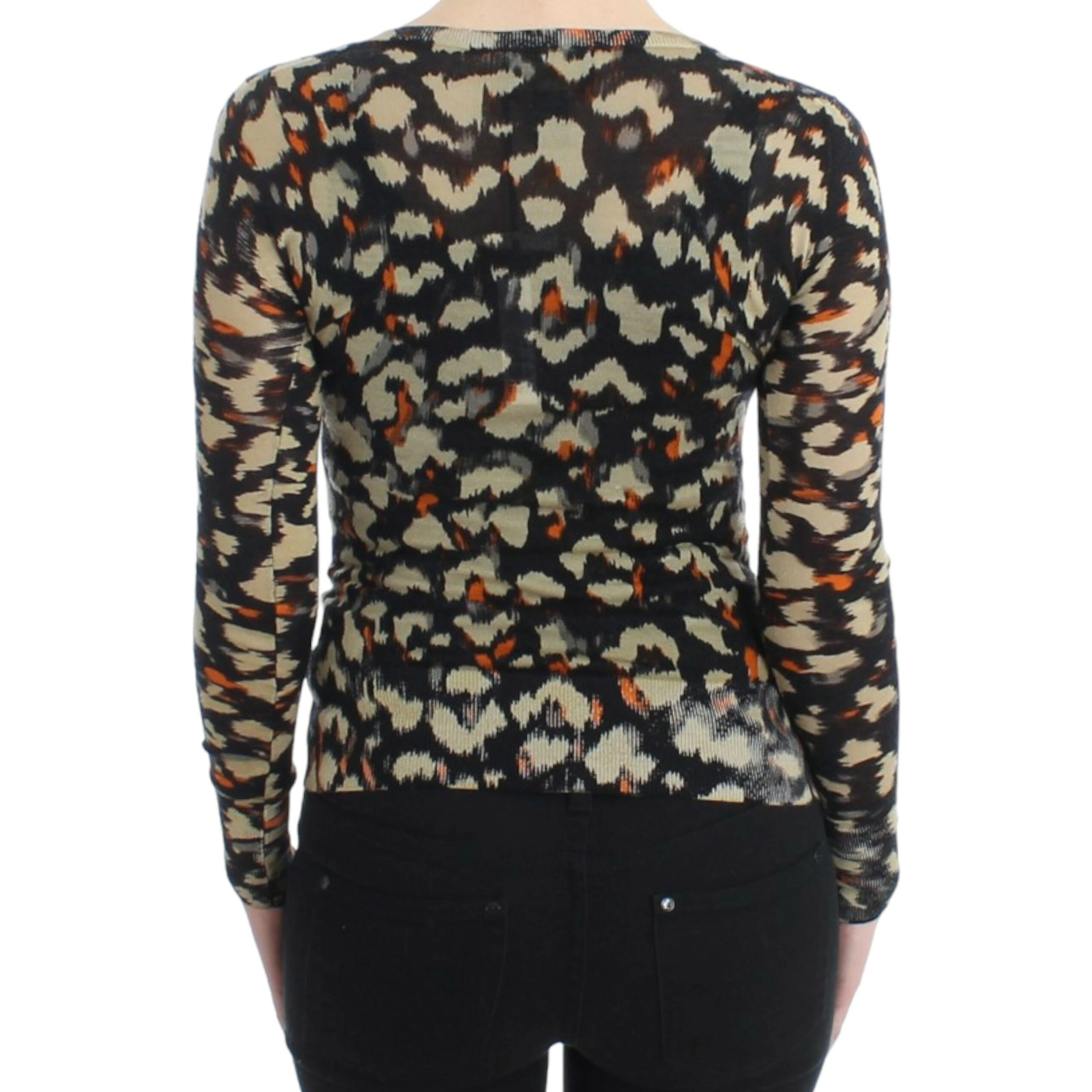Multicolor v-neck wool jumper