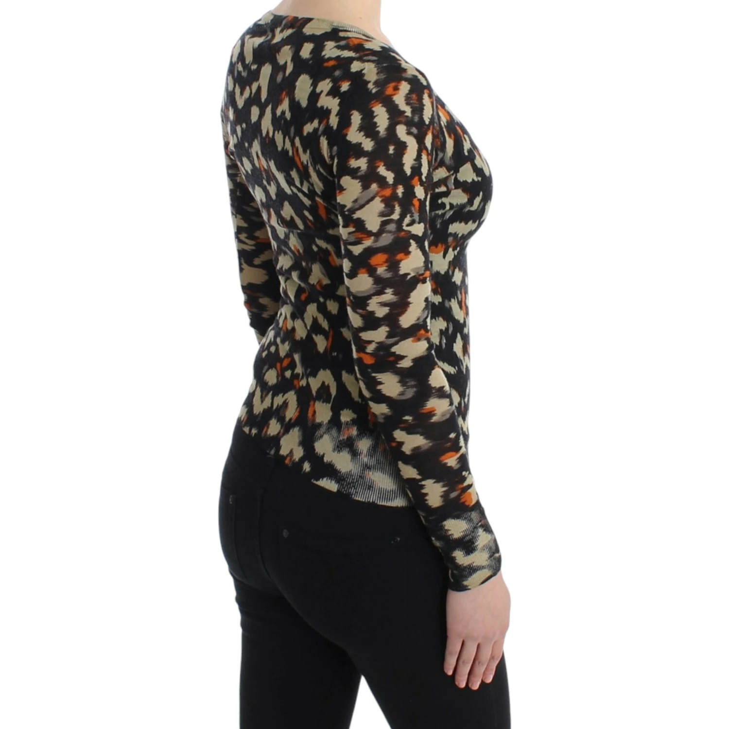 Multicolor v-neck wool jumper