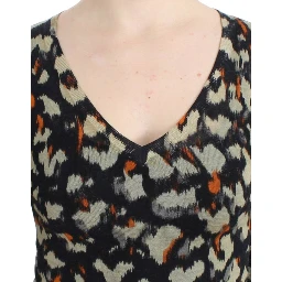 Multicolor v-neck wool jumper