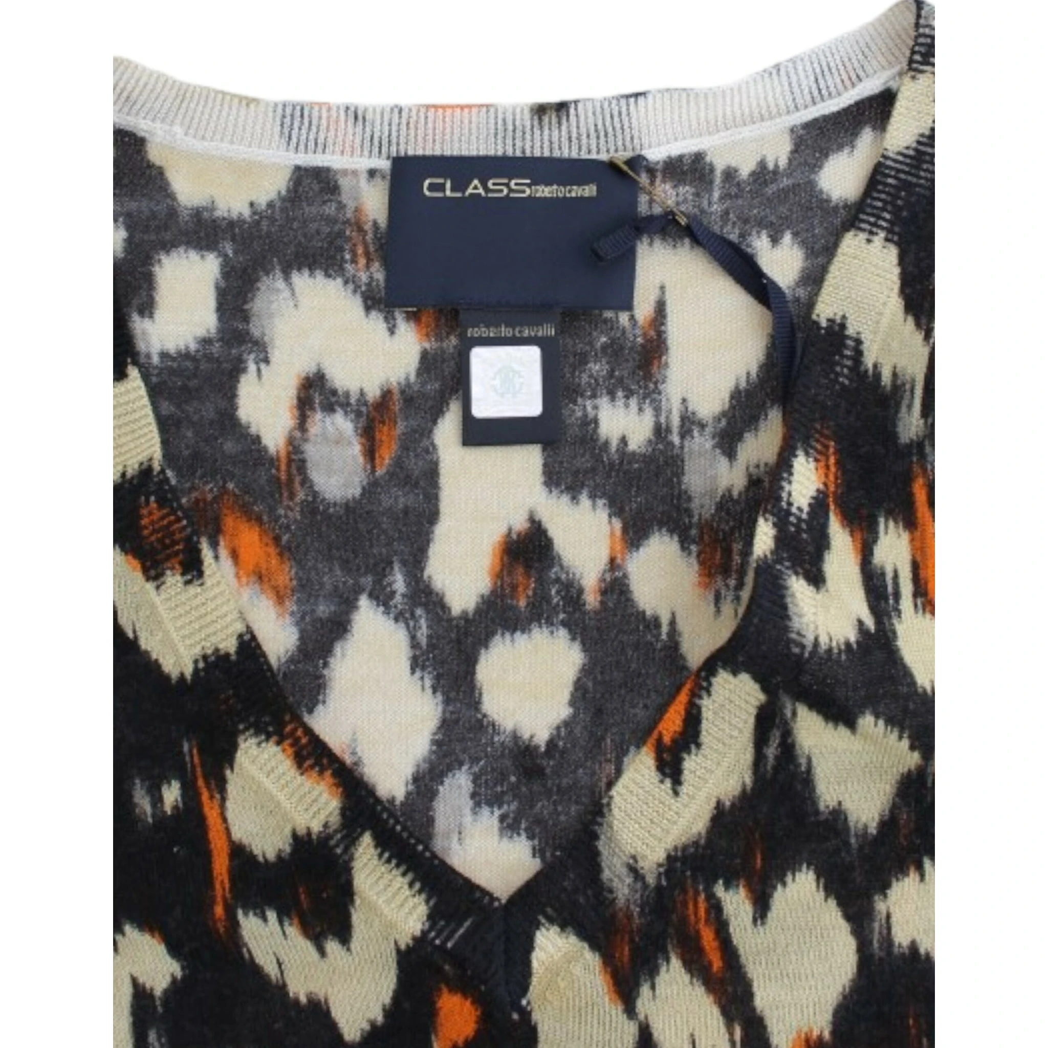 Multicolor v-neck wool jumper