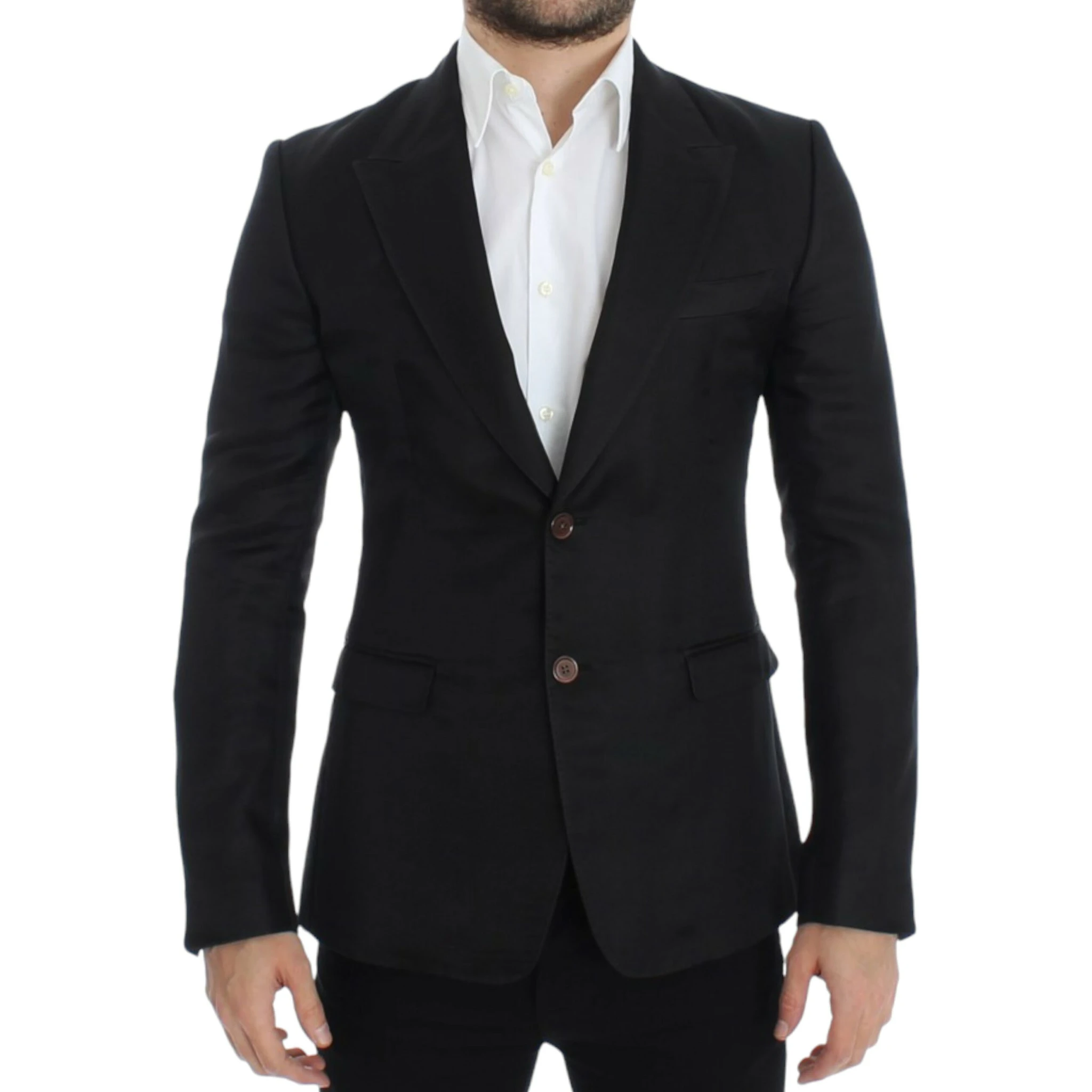 Black silk slim fit blazer