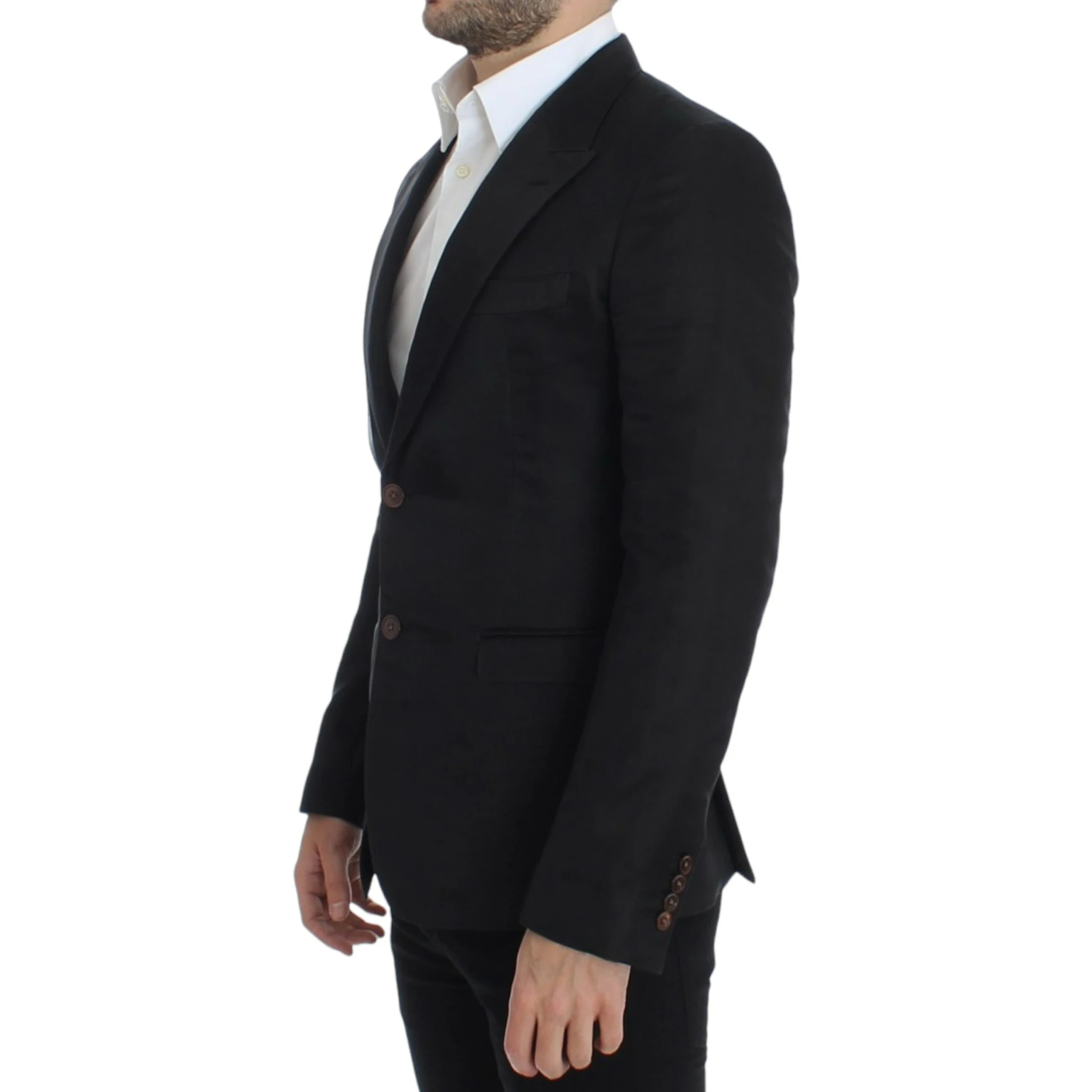 Black silk slim fit blazer