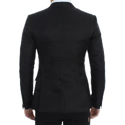 Black silk slim fit blazer