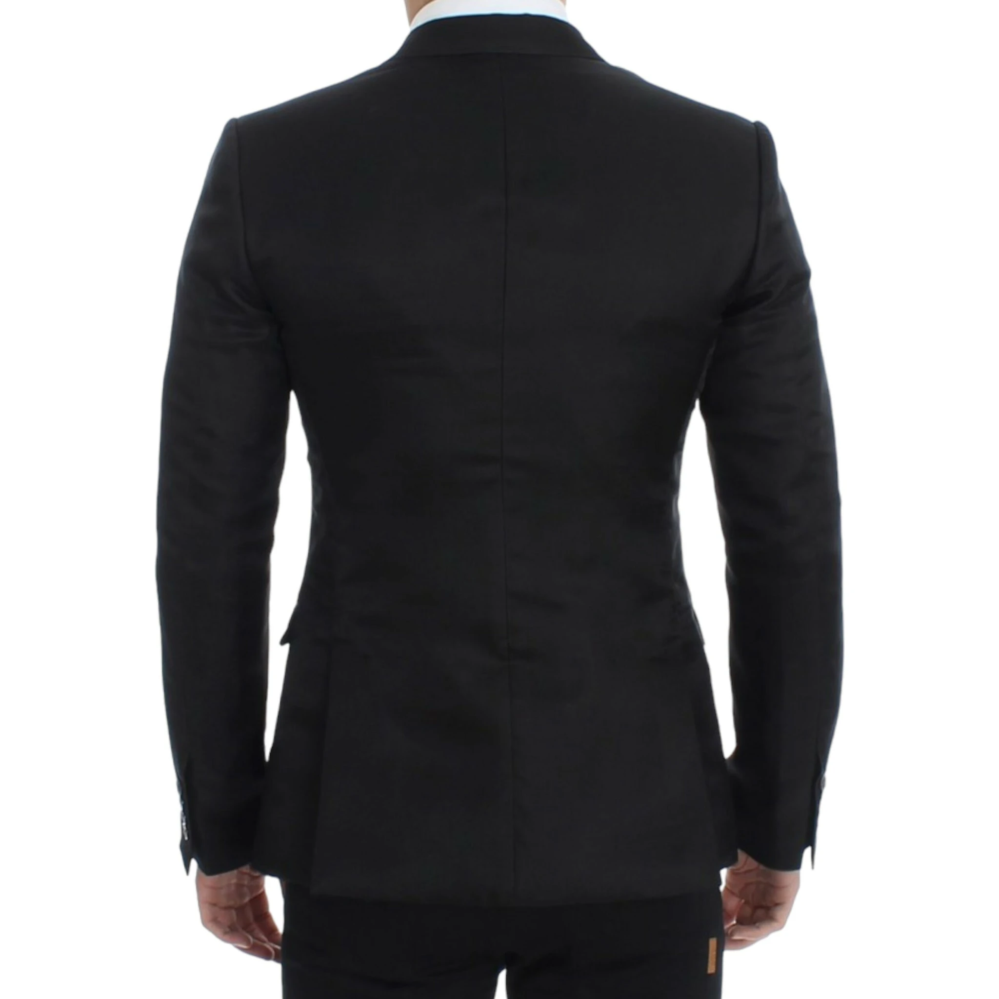 Black silk slim fit blazer