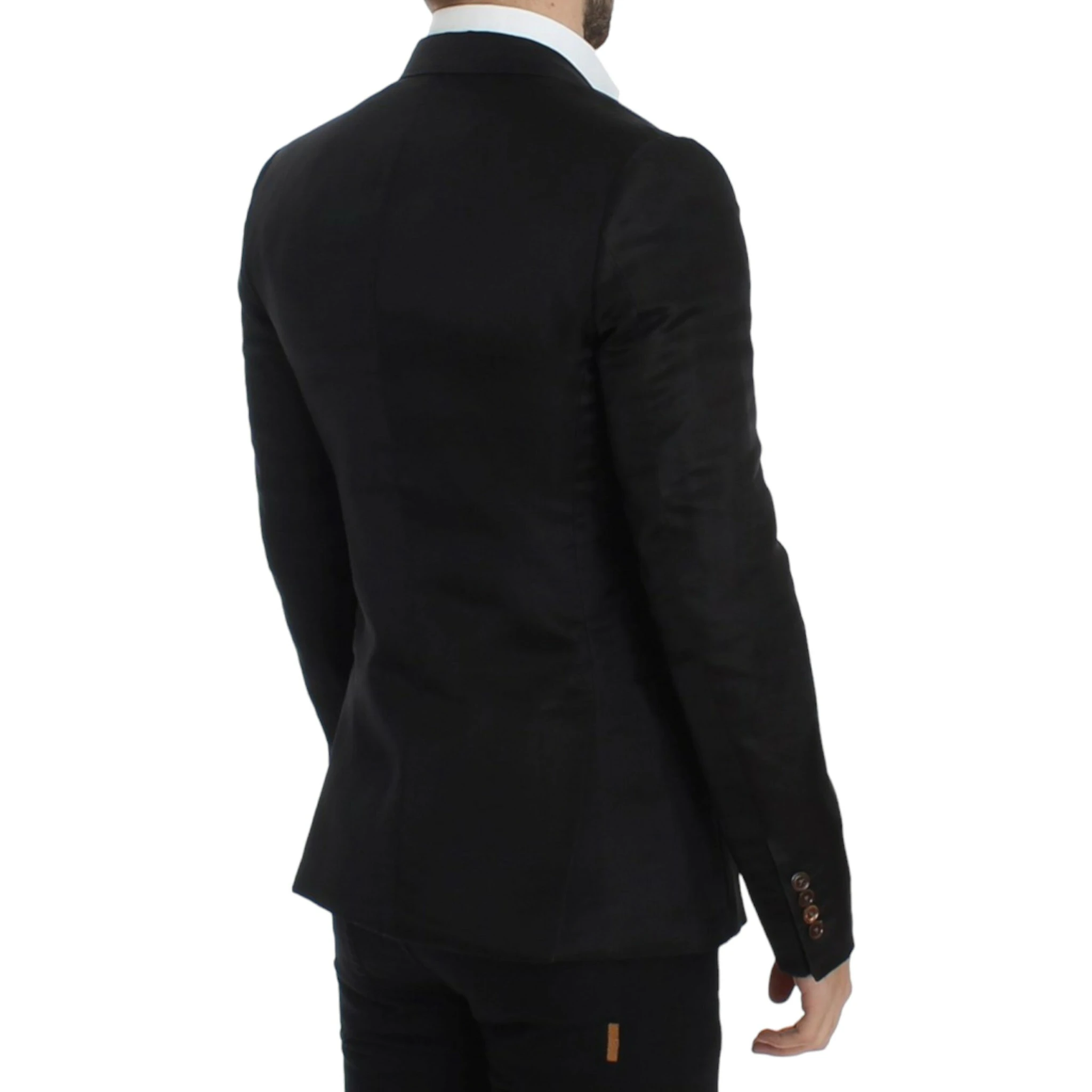 Black silk slim fit blazer