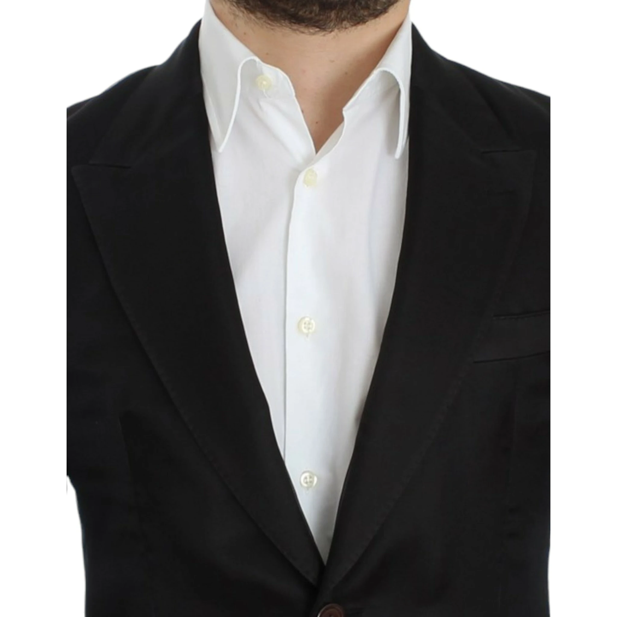 Black silk slim fit blazer