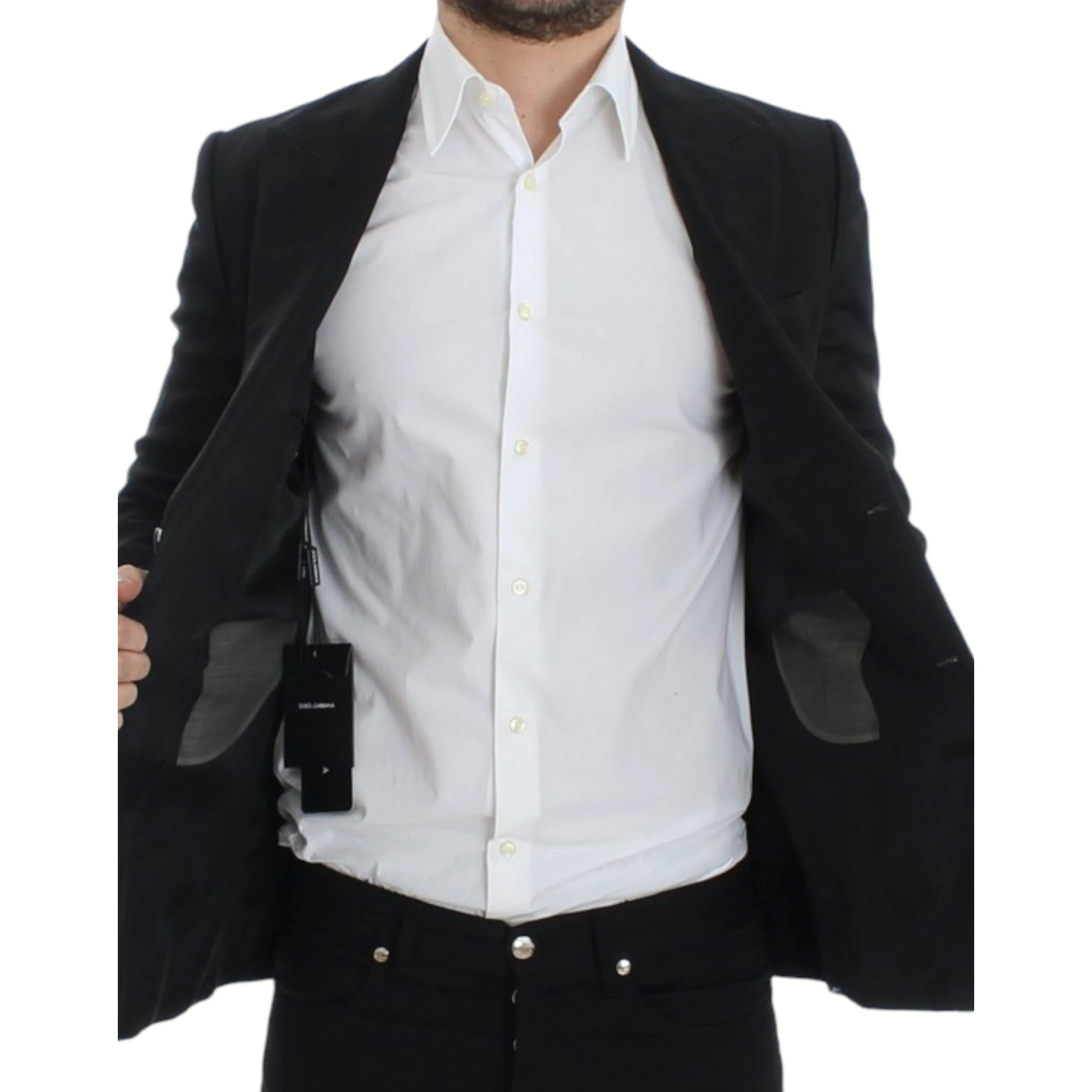Black silk slim fit blazer