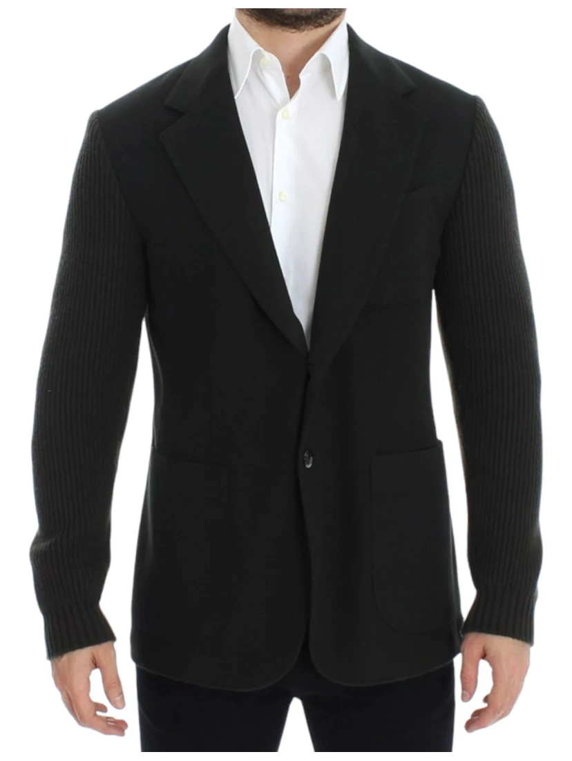 Green cashmere two button blazer