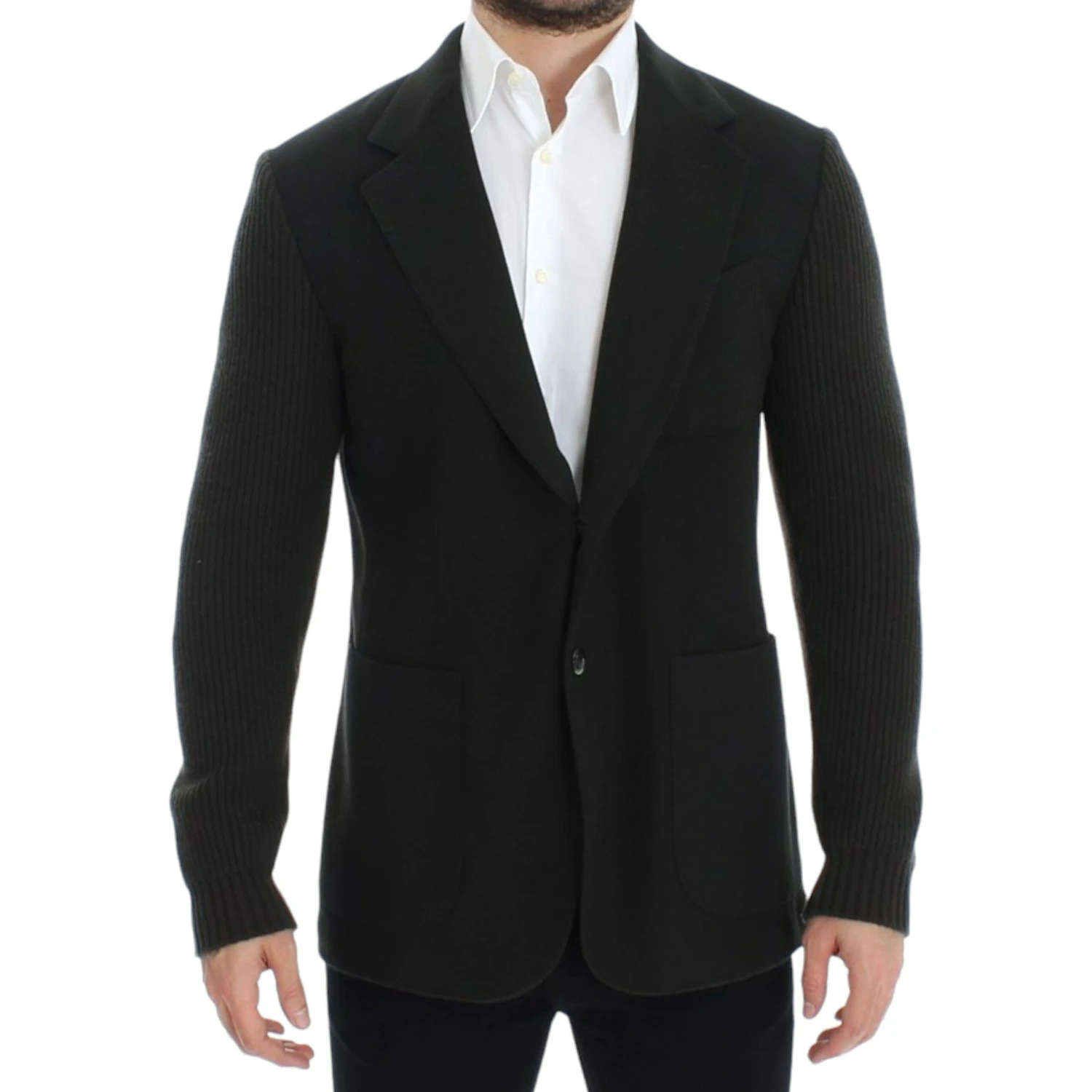 Green cashmere two button blazer