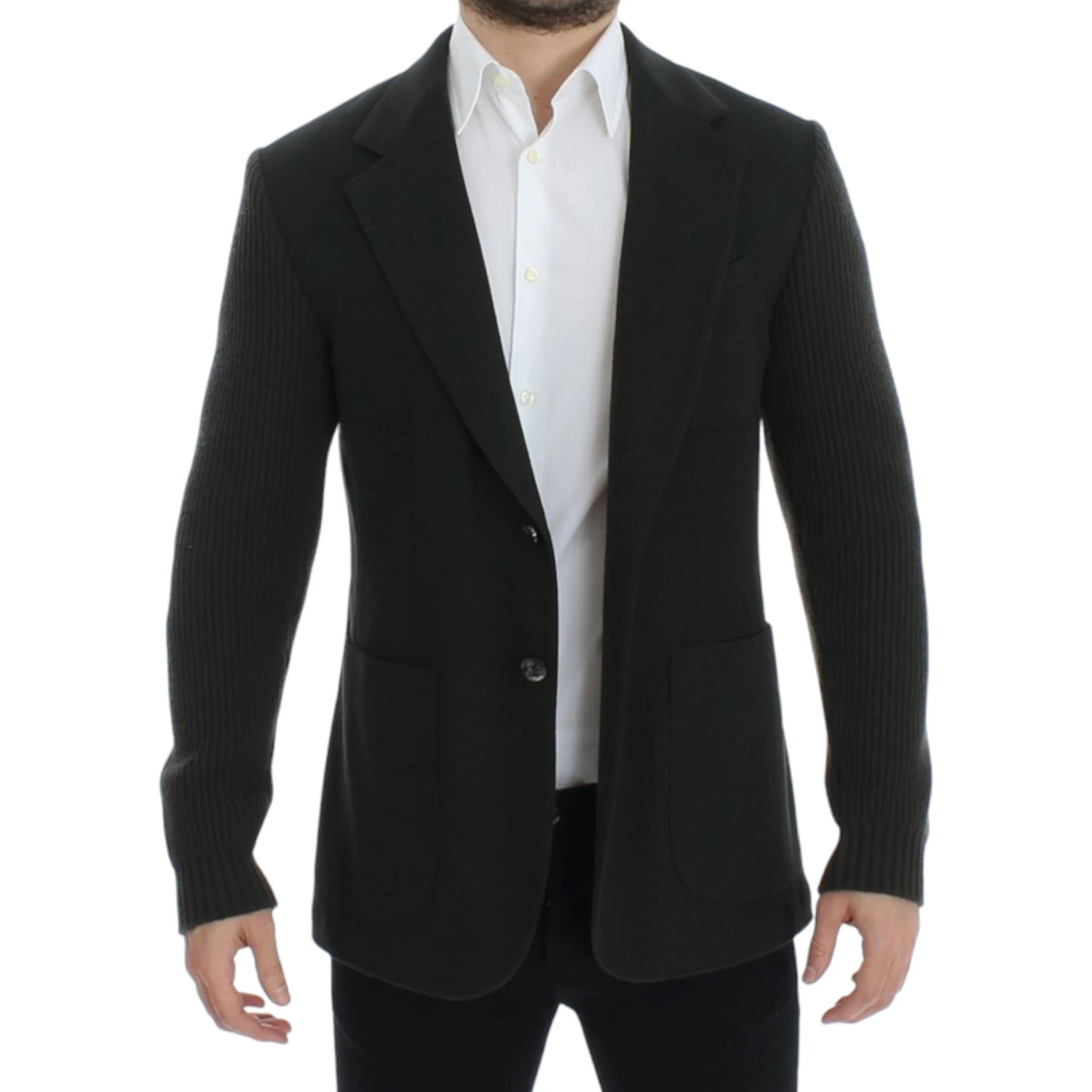 Green cashmere two button blazer