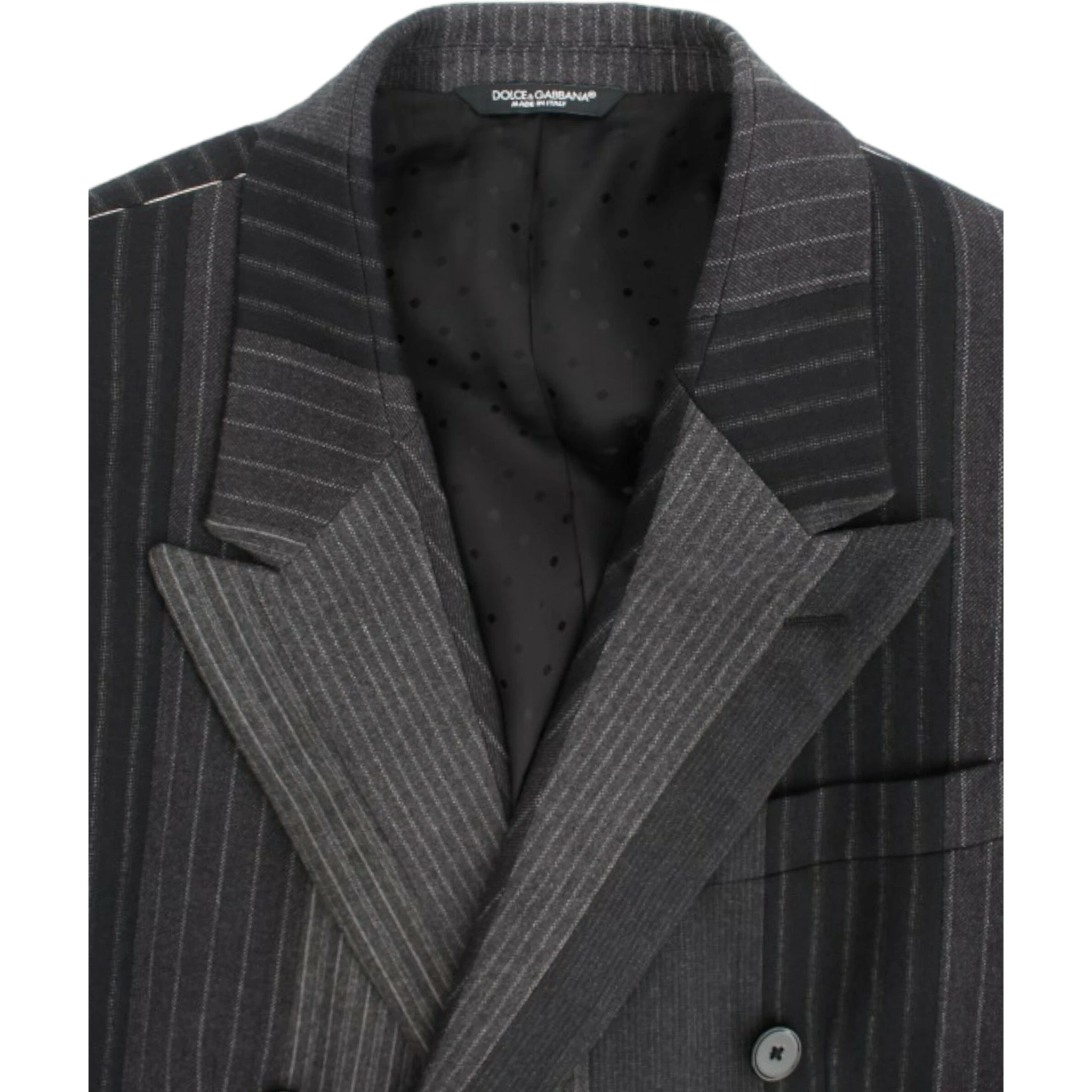 Gray striped wool stretch blazer