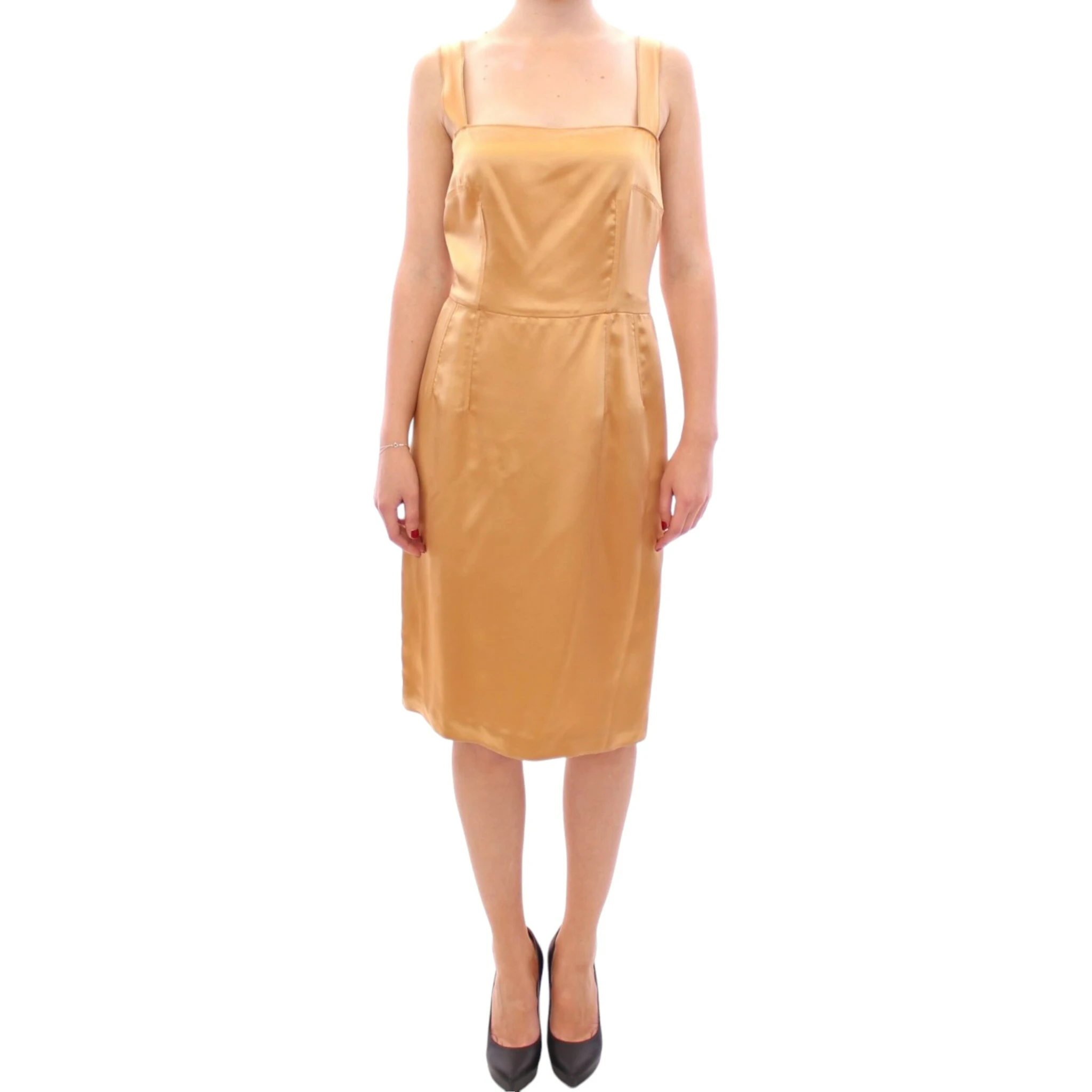 Bronze silk sheath dress