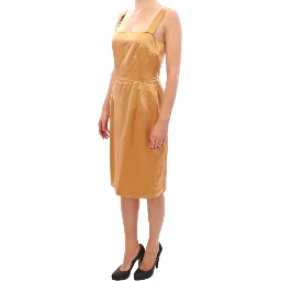 Bronze silk sheath dress