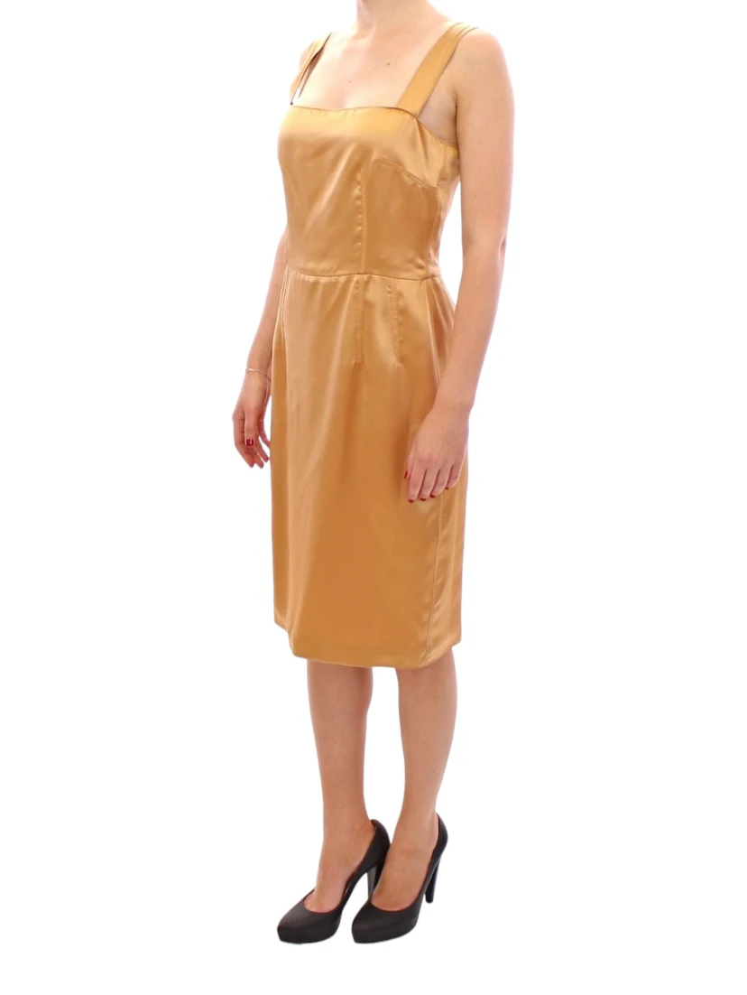Bronze silk sheath dress