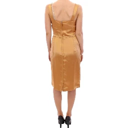 Bronze silk sheath dress