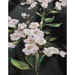 Black patent floral HANDPAINTED dress