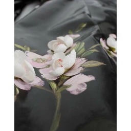 Black patent floral HANDPAINTED dress