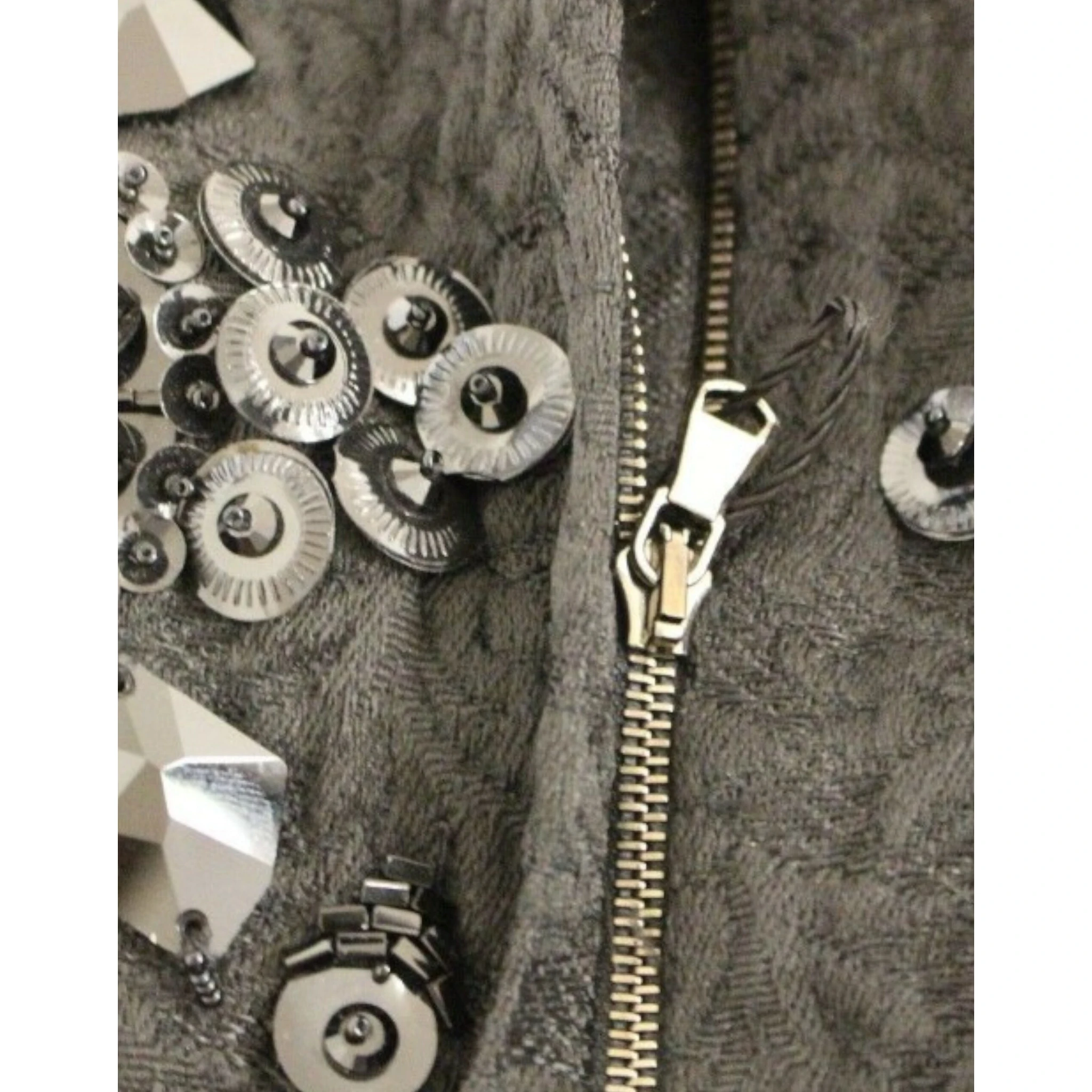 Black floral crystal embedded dress