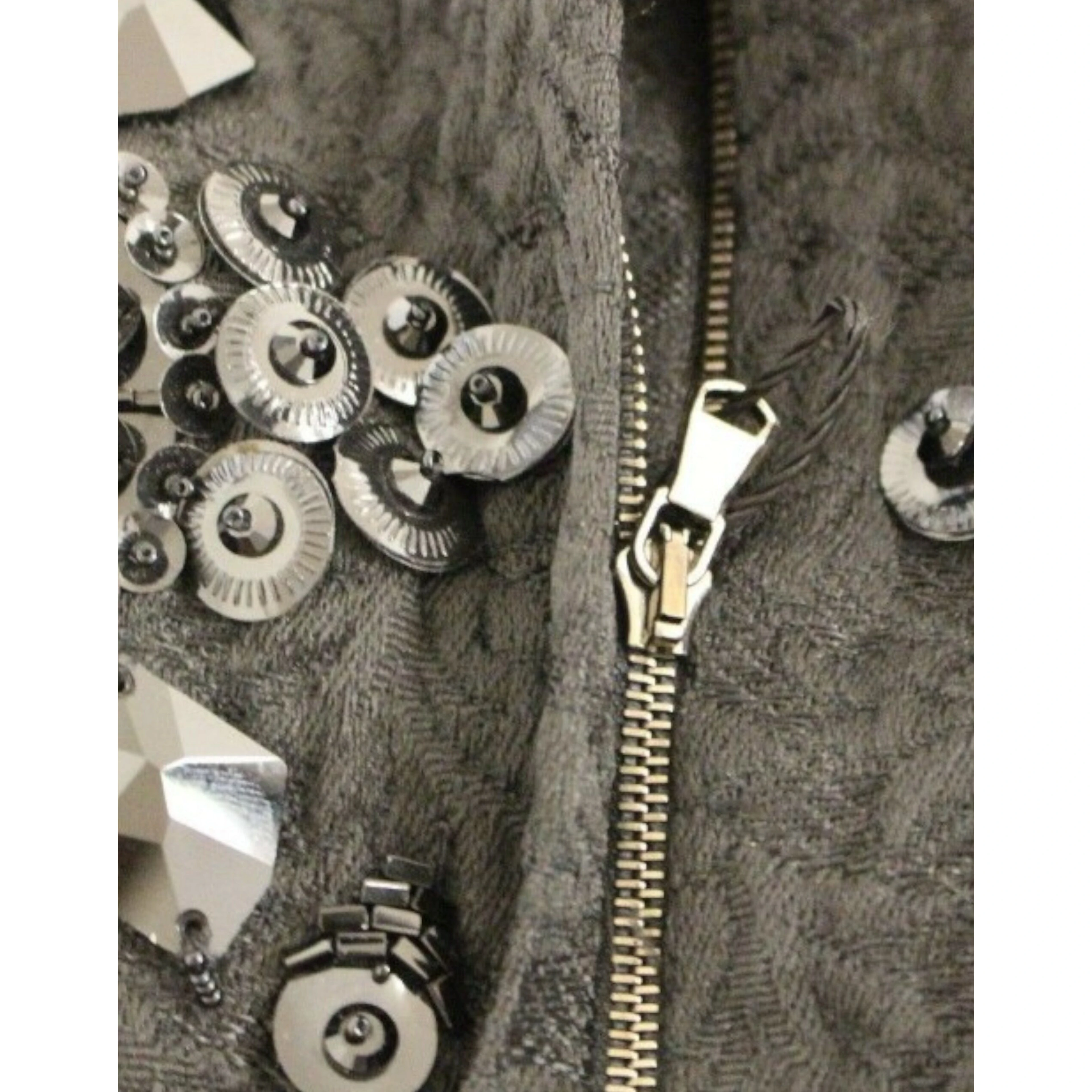 Black floral crystal embedded dress