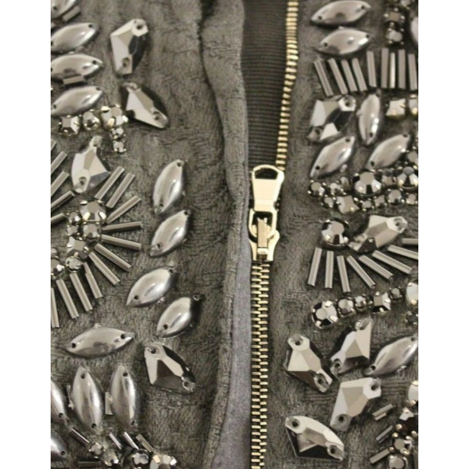 Black floral crystal embedded dress