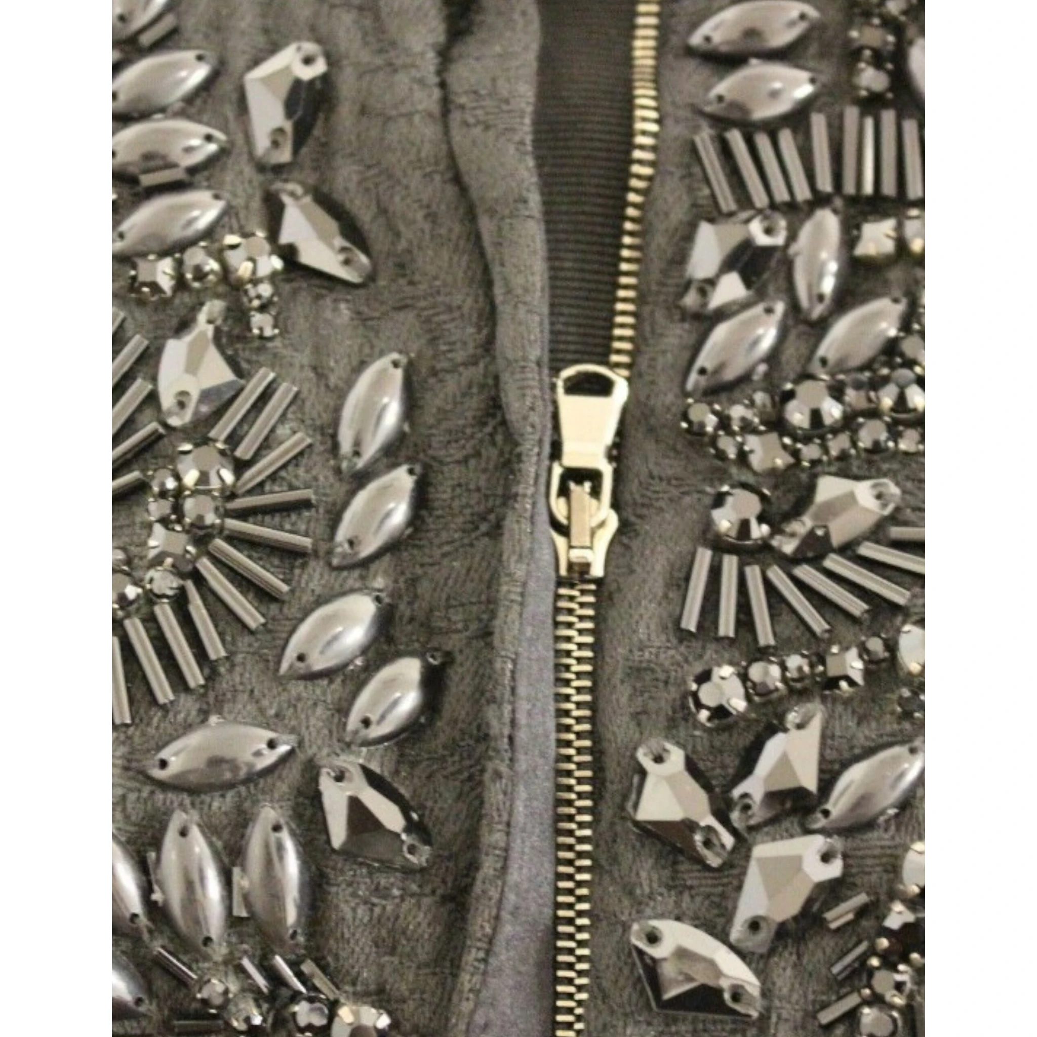 Black floral crystal embedded dress