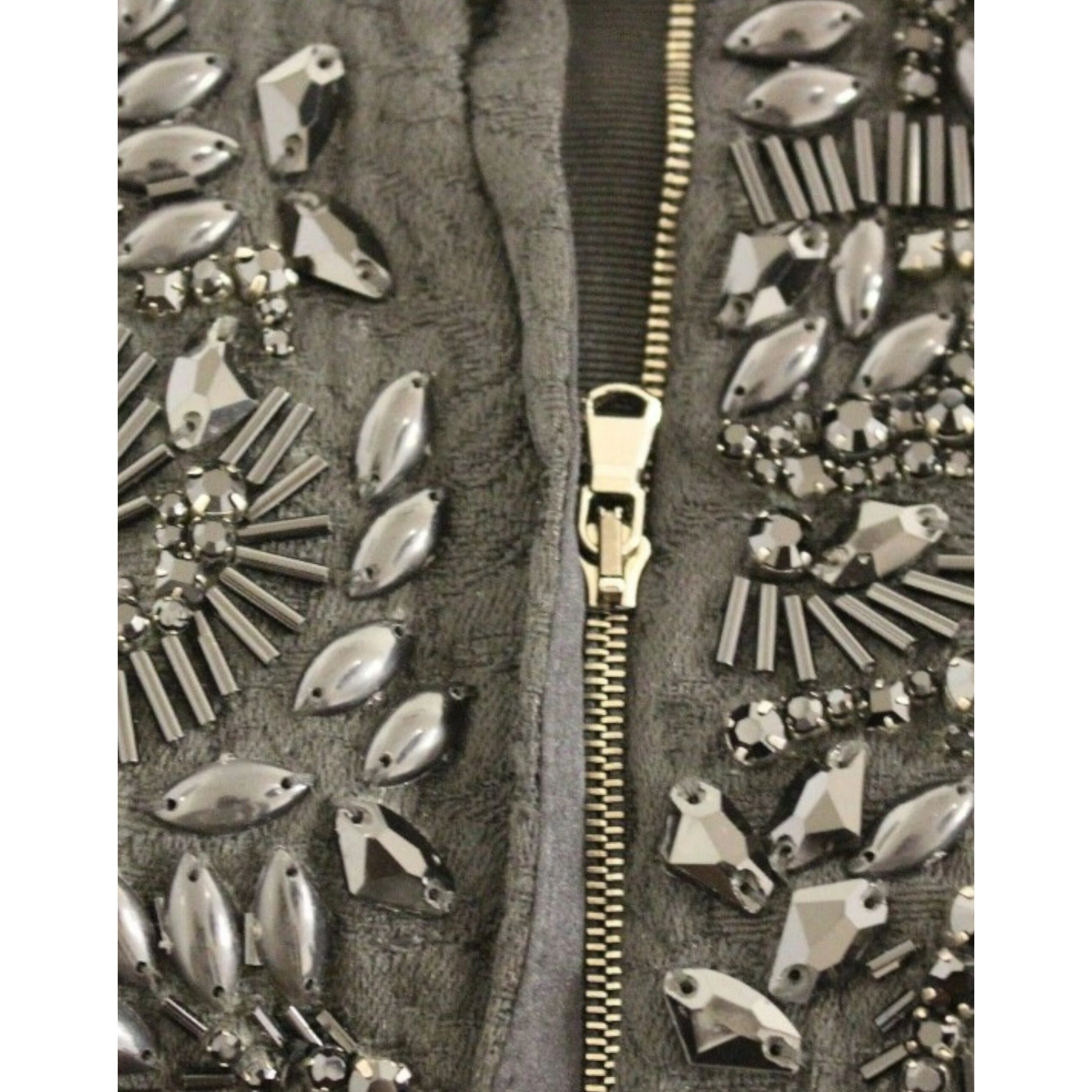 Black floral crystal embedded dress