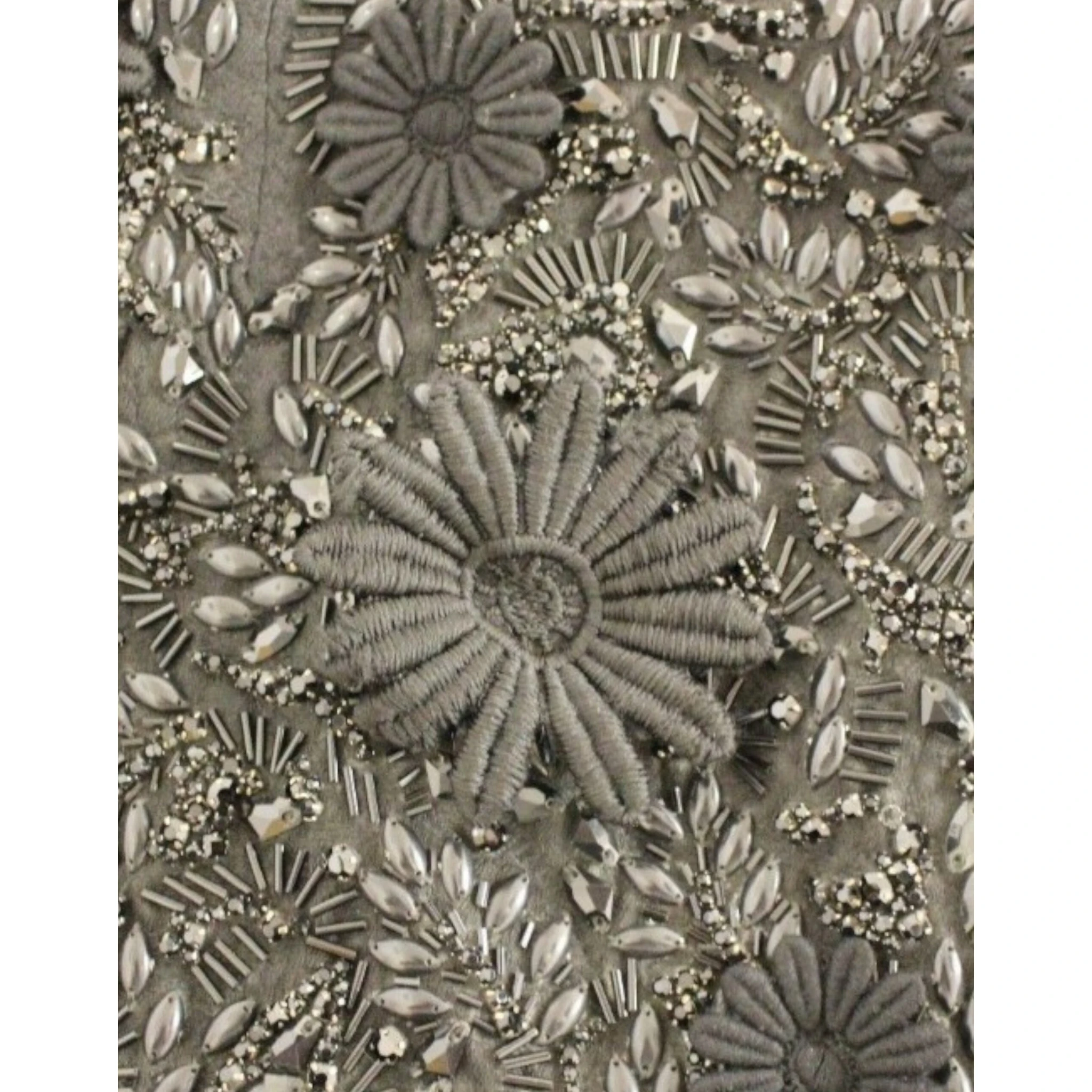 Black floral crystal embedded dress