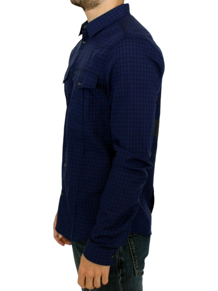 Blue checkered cotton shirt alternative