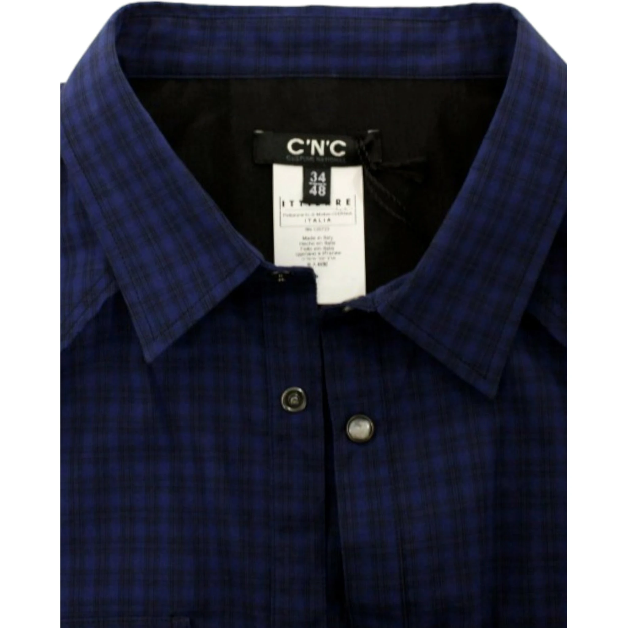Blue checkered cotton shirt