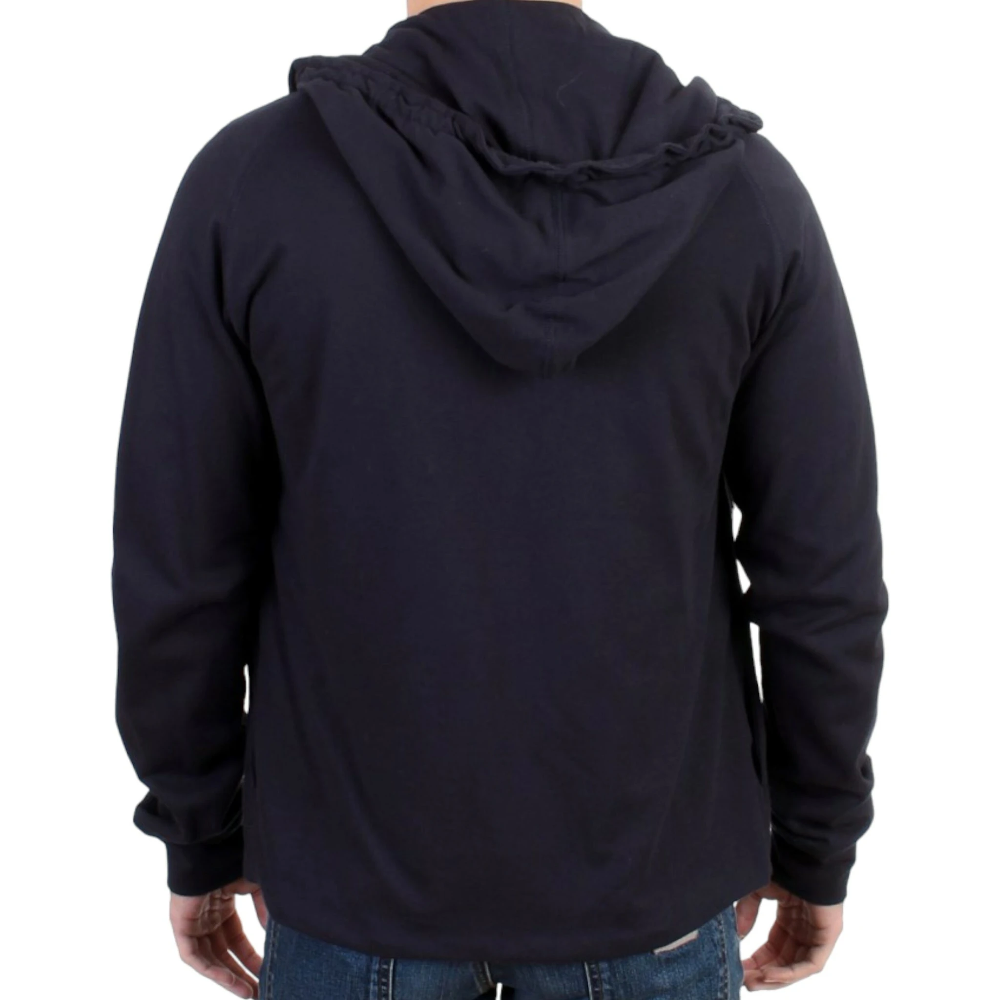 Blue hooded cotton sweater