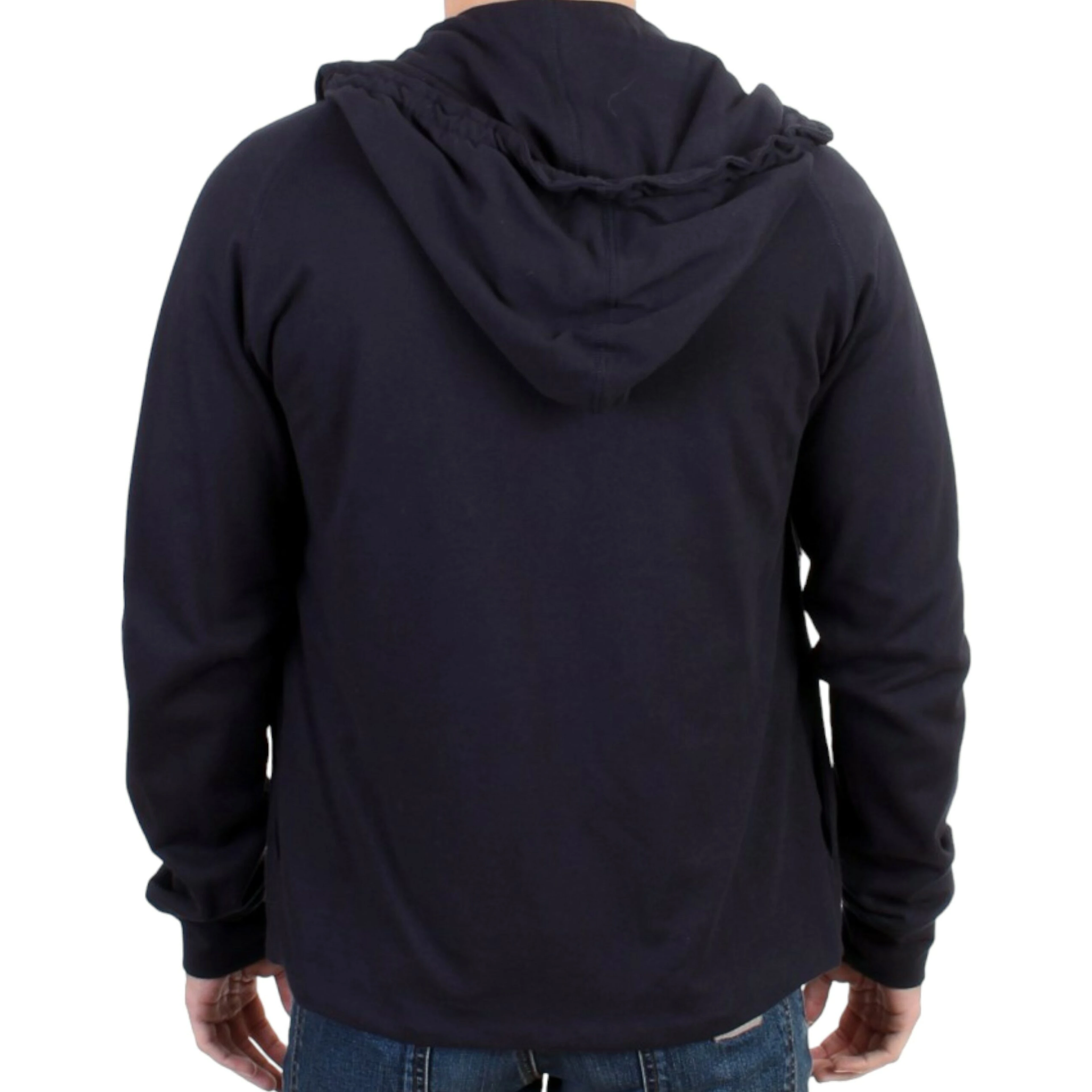Blue hooded cotton sweater