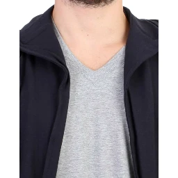 Blue hooded cotton sweater