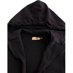 Blue hooded cotton sweater