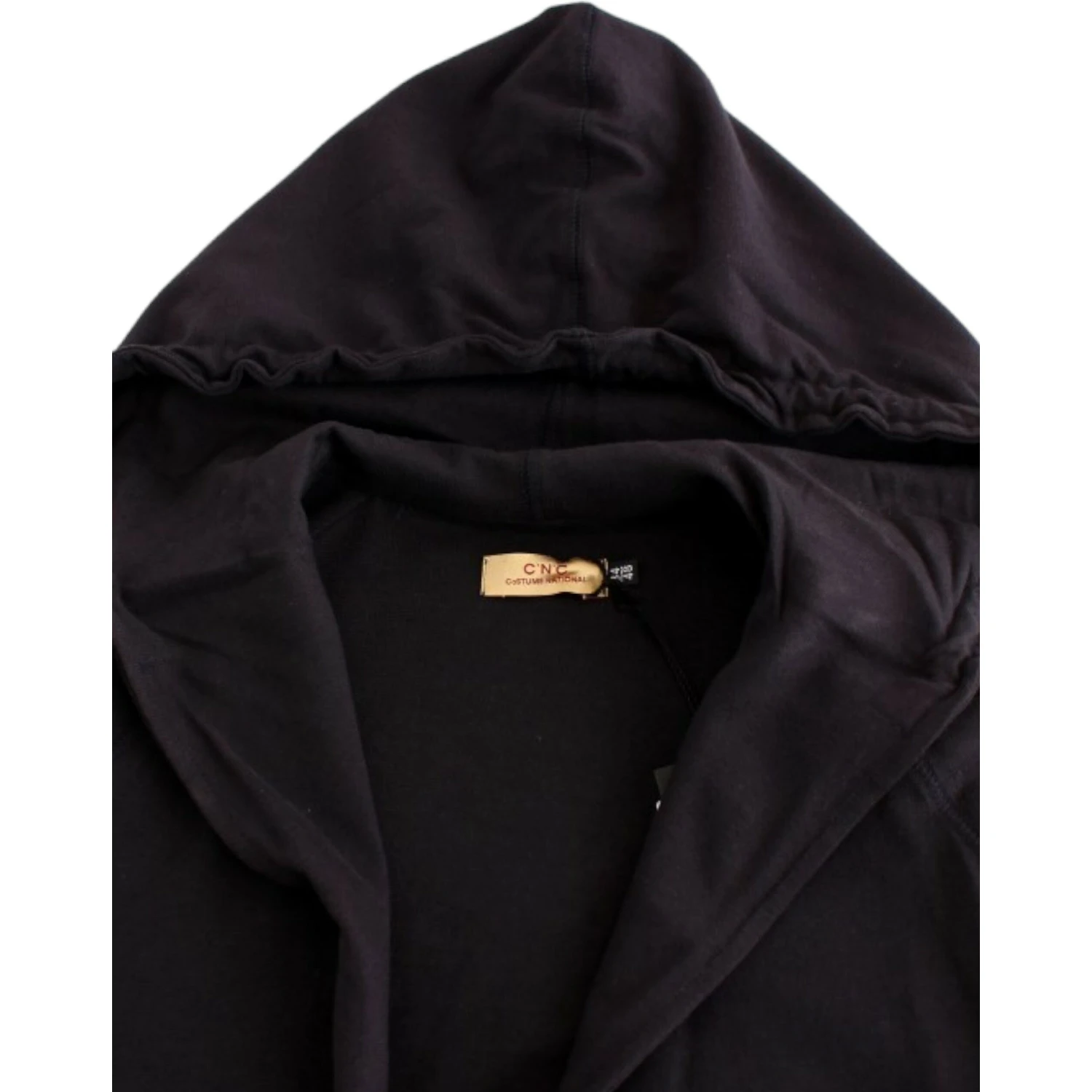 Blue hooded cotton sweater