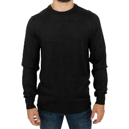 Gray crewneck pullover sweater