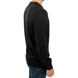 Gray crewneck pullover sweater