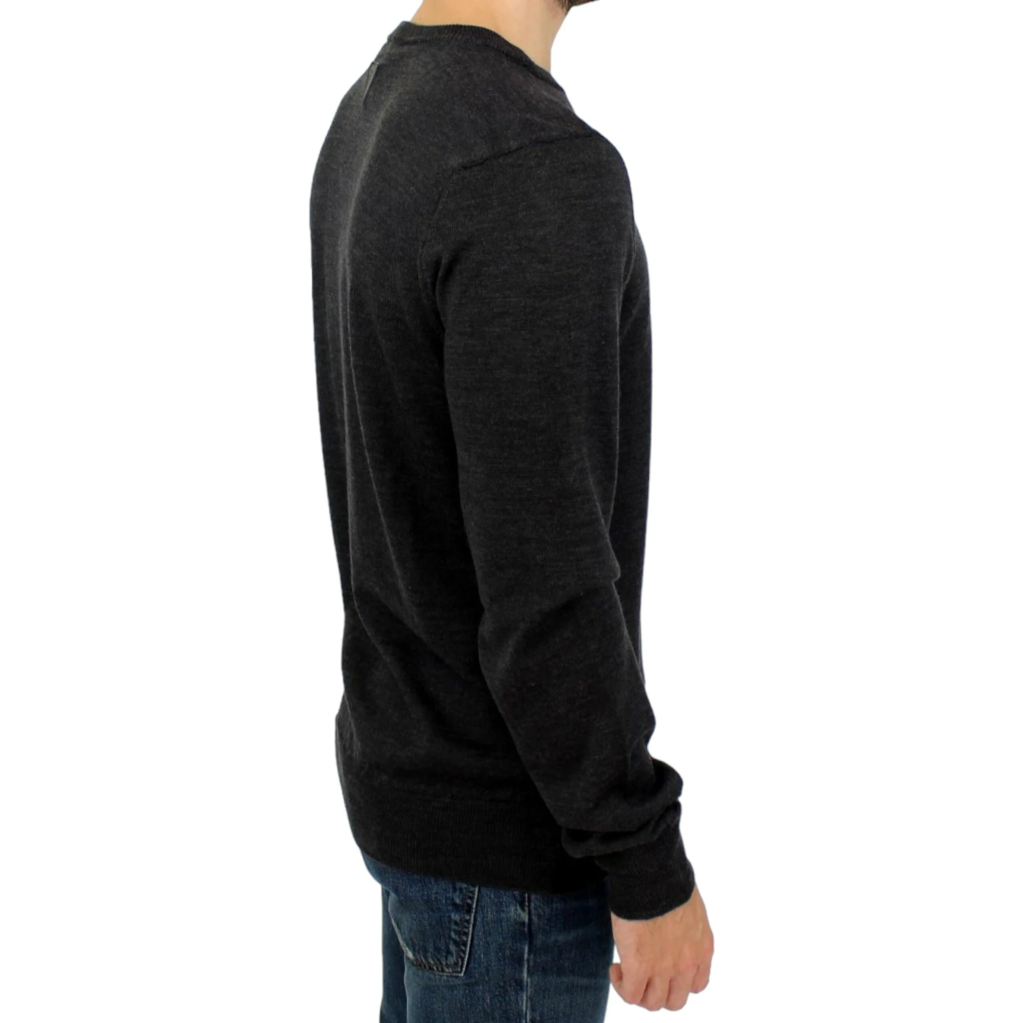 Gray crewneck pullover sweater