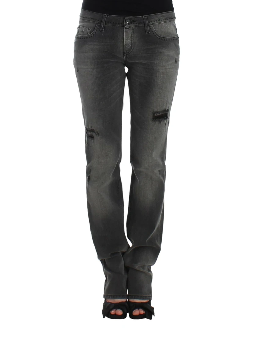 Gray straight leg jeans