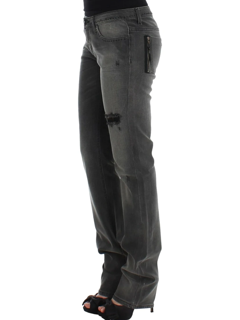 Gray straight leg jeans